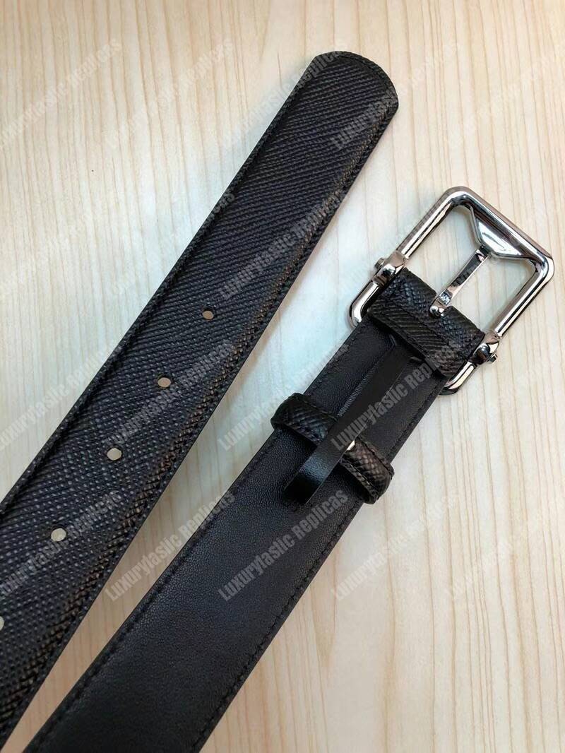 Pra*a saffiano leather belt black