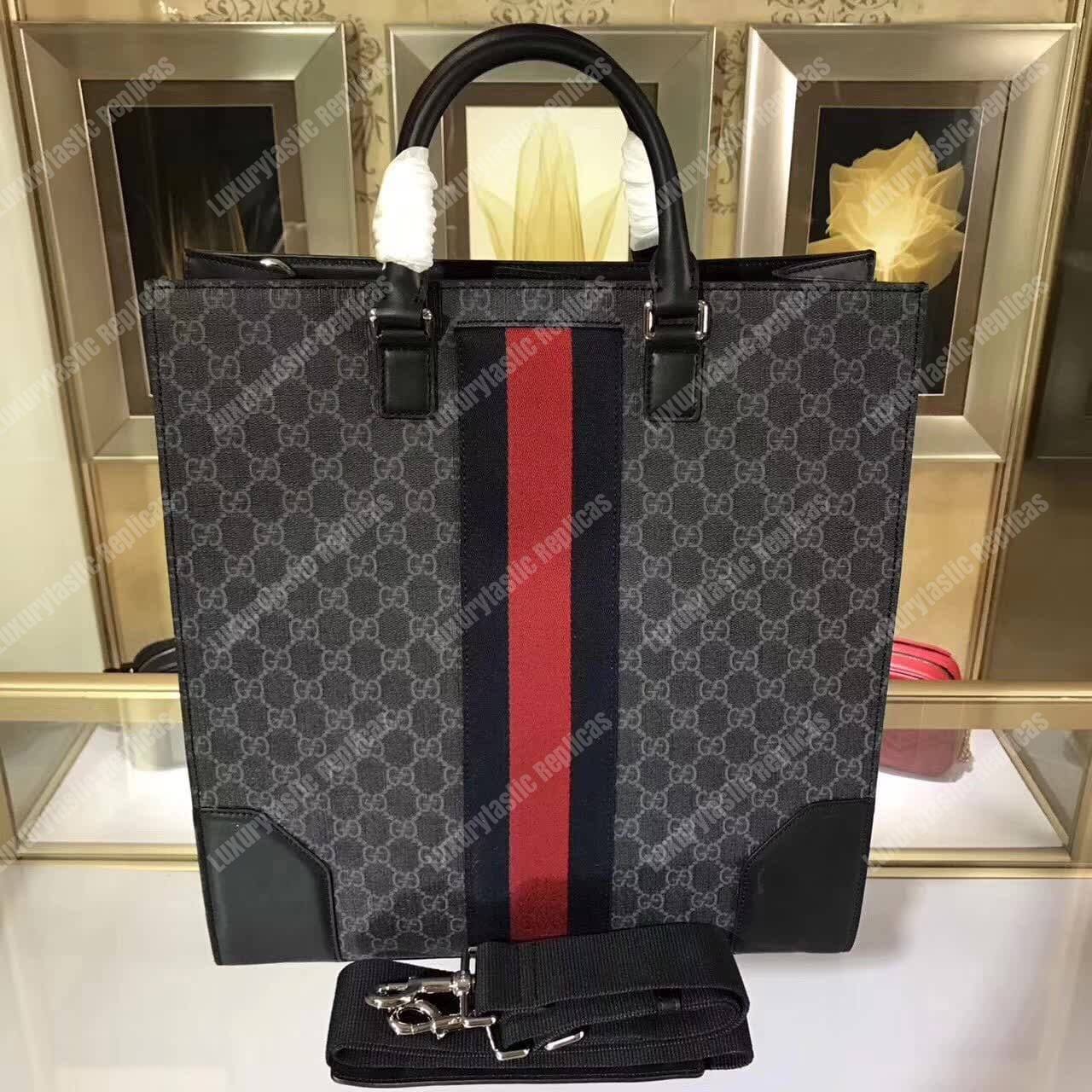 G*u*i gg sup*e tote with angry cat grey/black