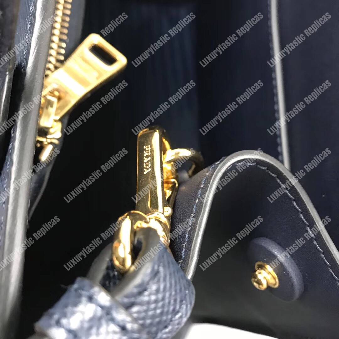 Pra*a monochrome saffiano leather bag dark blue