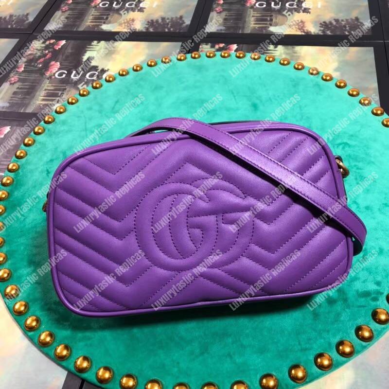 G*u*i gg marmont small matelassé shoulder bag purple