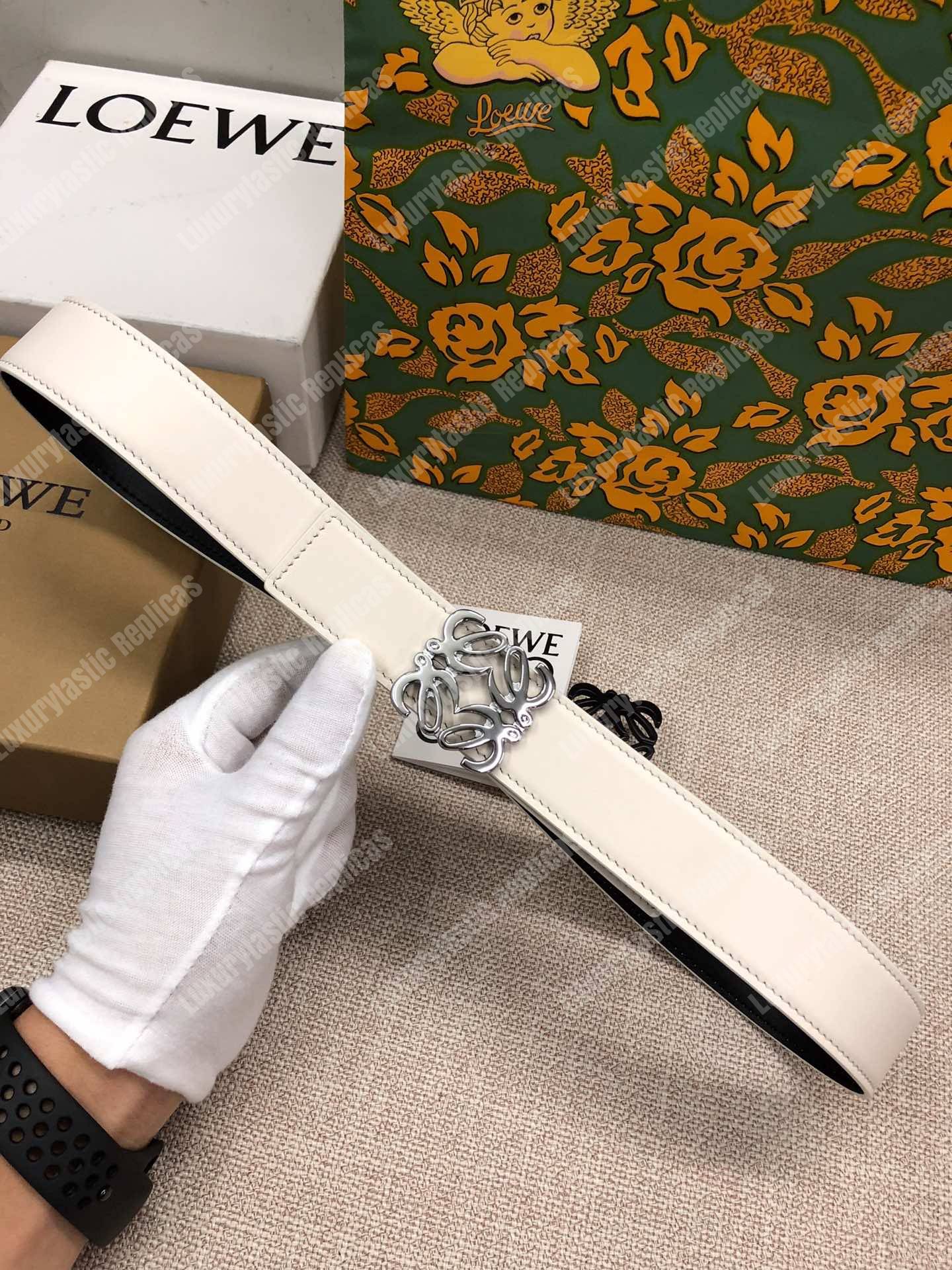 Loewe Anagram Belt 3.2Cm White