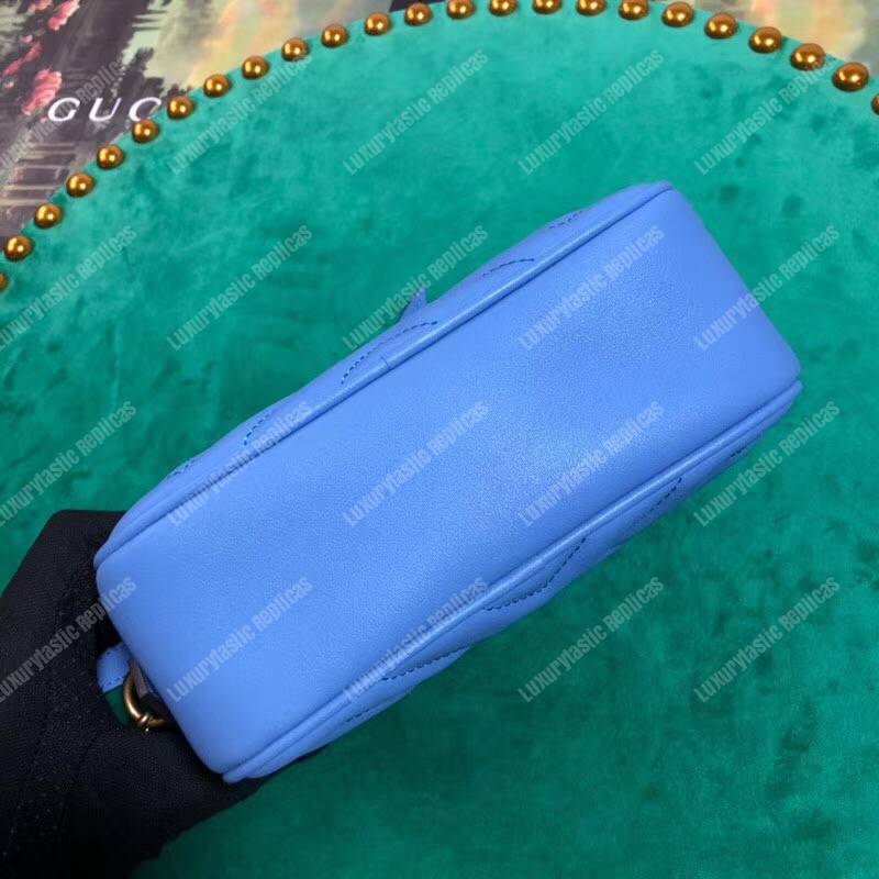 G*u*i gg marmont matelassé mini bag blue