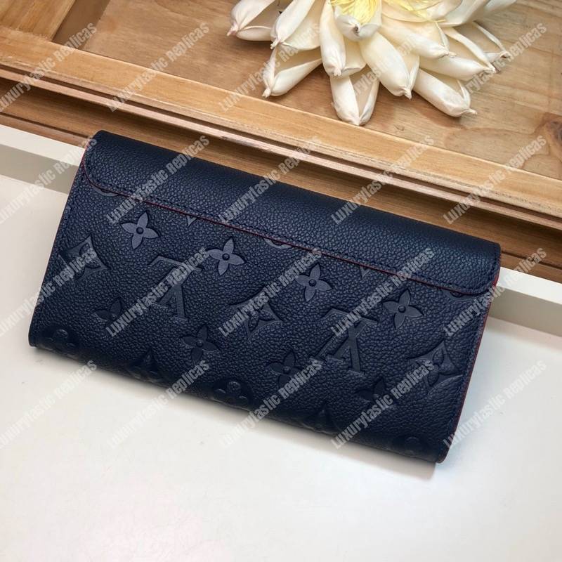 LV Pont-Neuf Wallet Monogram Empreinte leather Marine Rouge
