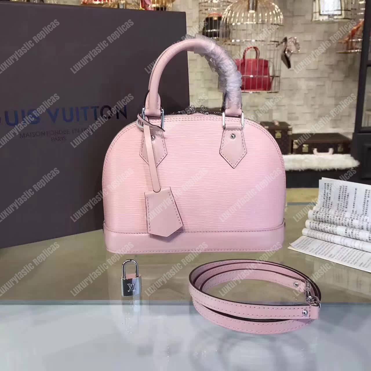 LV Alma BB Epi Leather Rose Ballerine