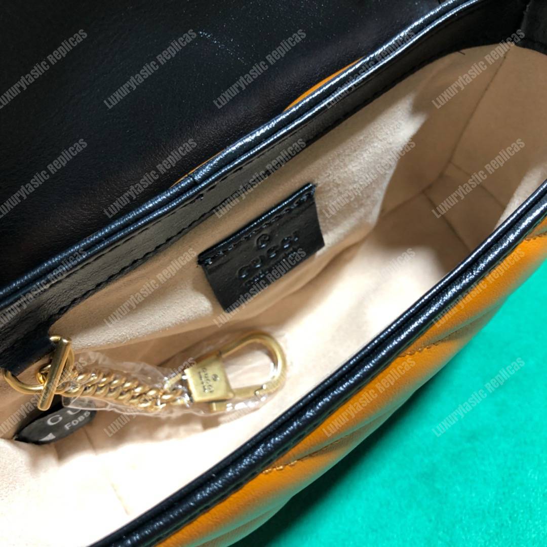 G*u*i gg marmont super mini bag cognac matelassé