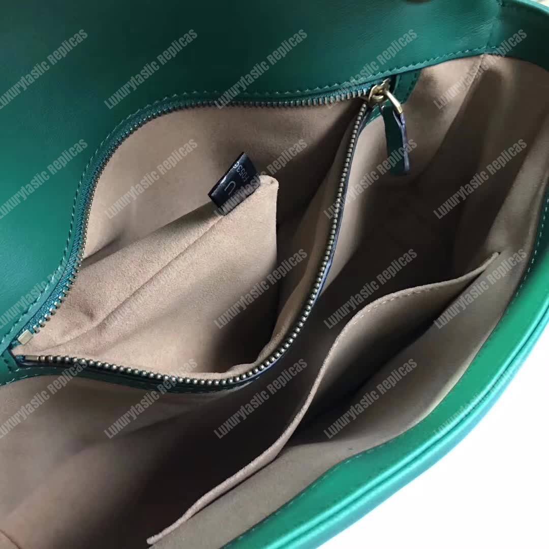 G*u*i gg marmont medium matelasse shoulder bag emerald green