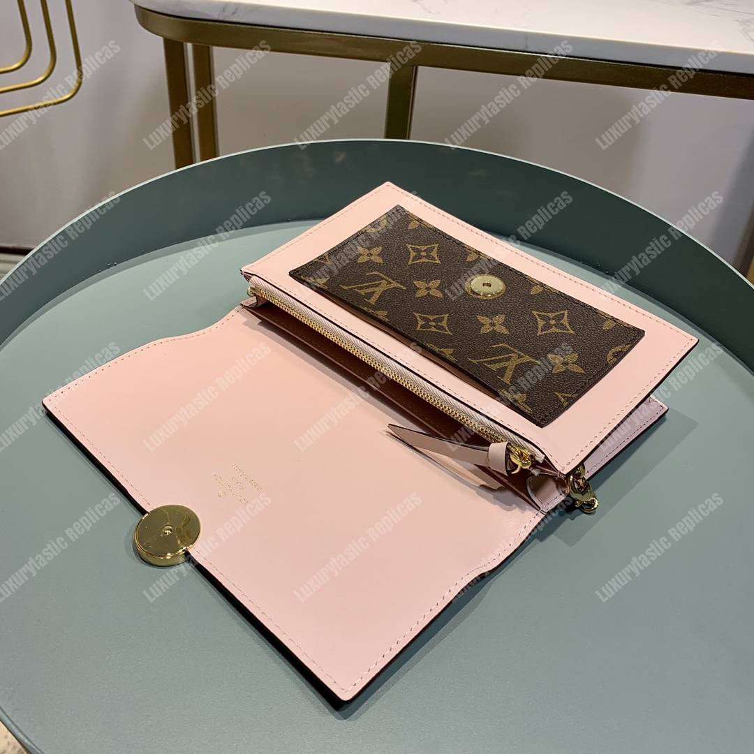 LV Flore Chain Wallet Rose Ballerine