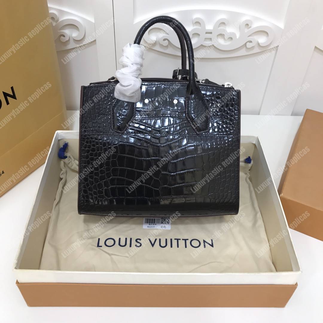 LV City Steamer PM Crocodilien Briliant Noir
