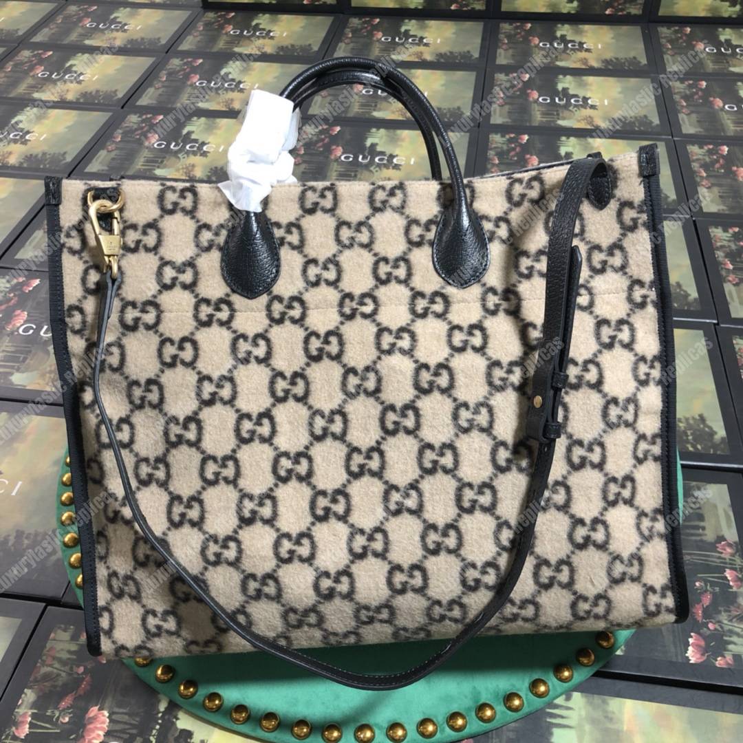 G*u*i gg wool tote beige/ebony