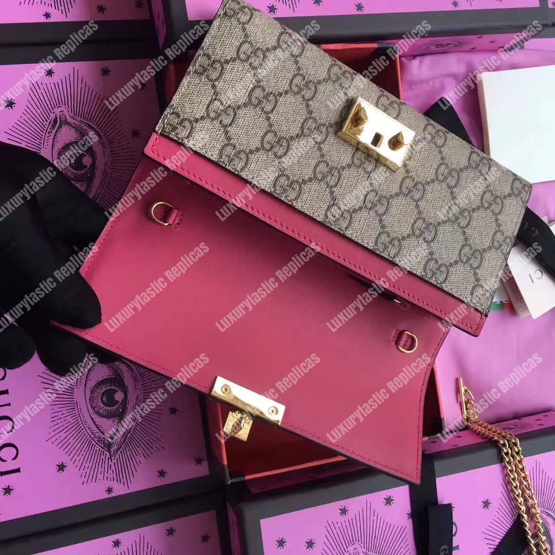 G*u*i gg padlock continental wallet beige/red