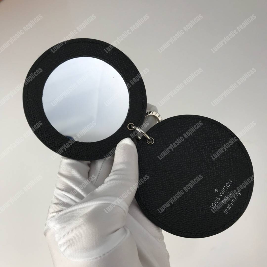 LV Mirror Bag Charm & Key Holder Epi Leather Black