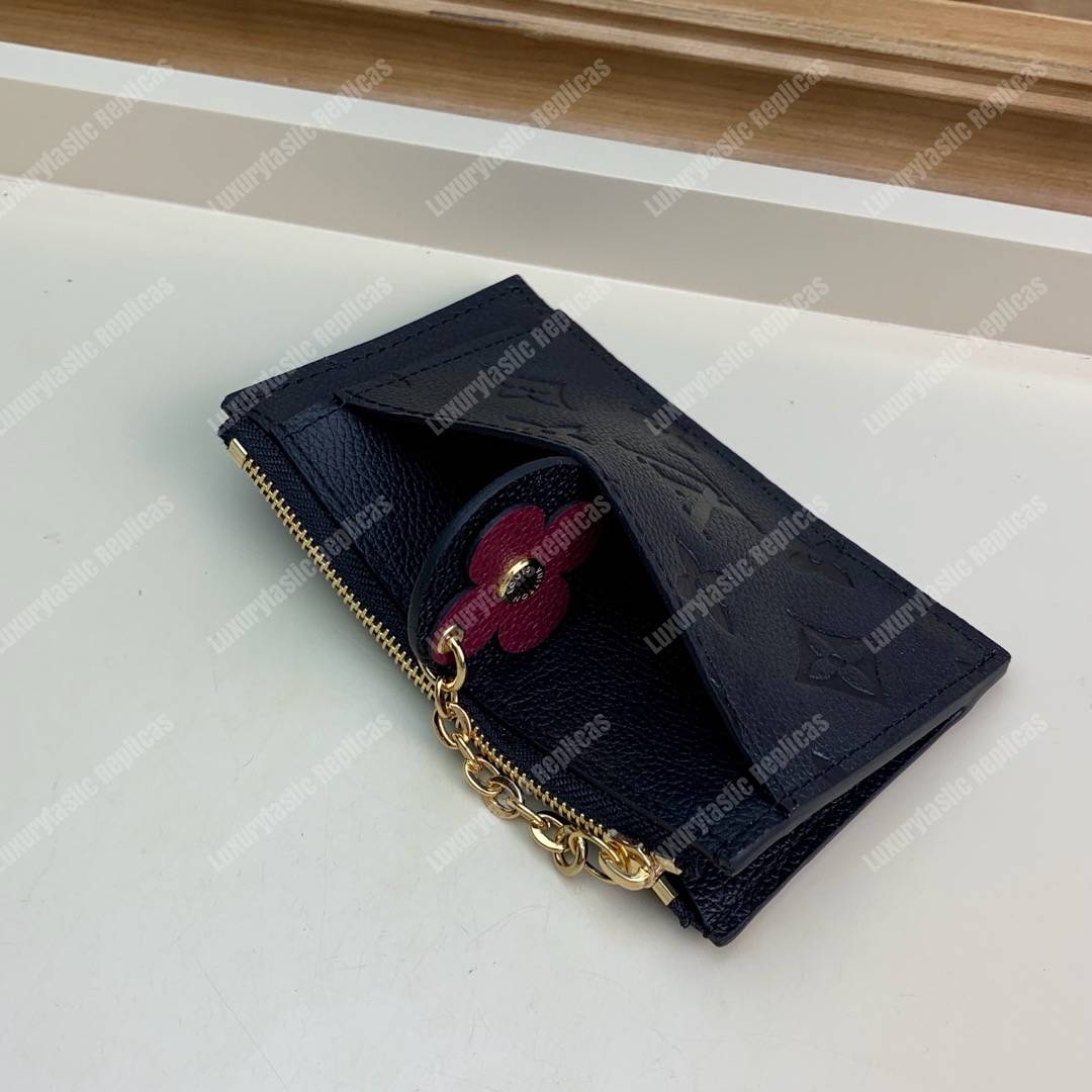 LV Zipped Card Holder Monogram Navy Purple