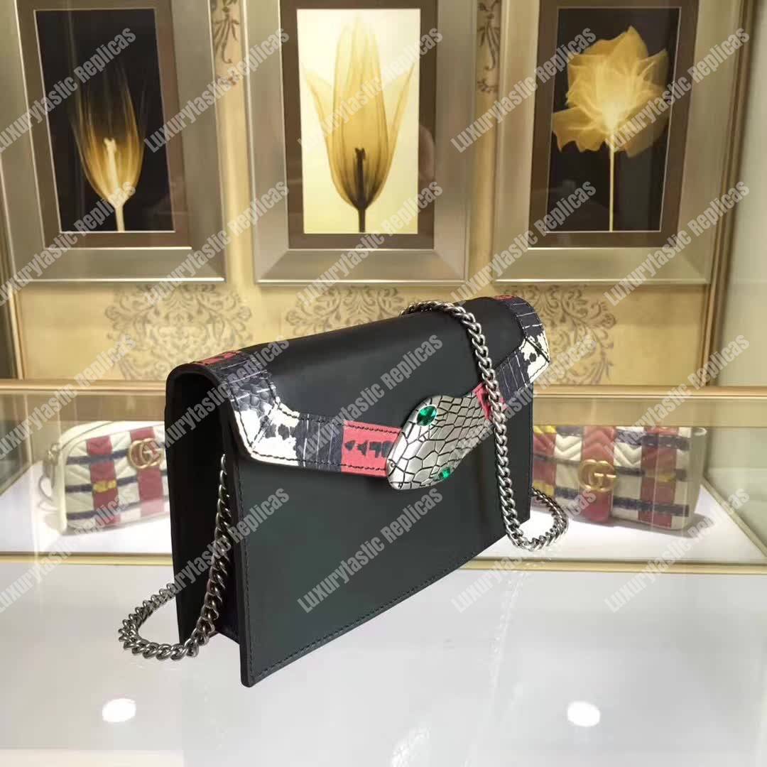 G*u*i lilith leather shoulder bag black