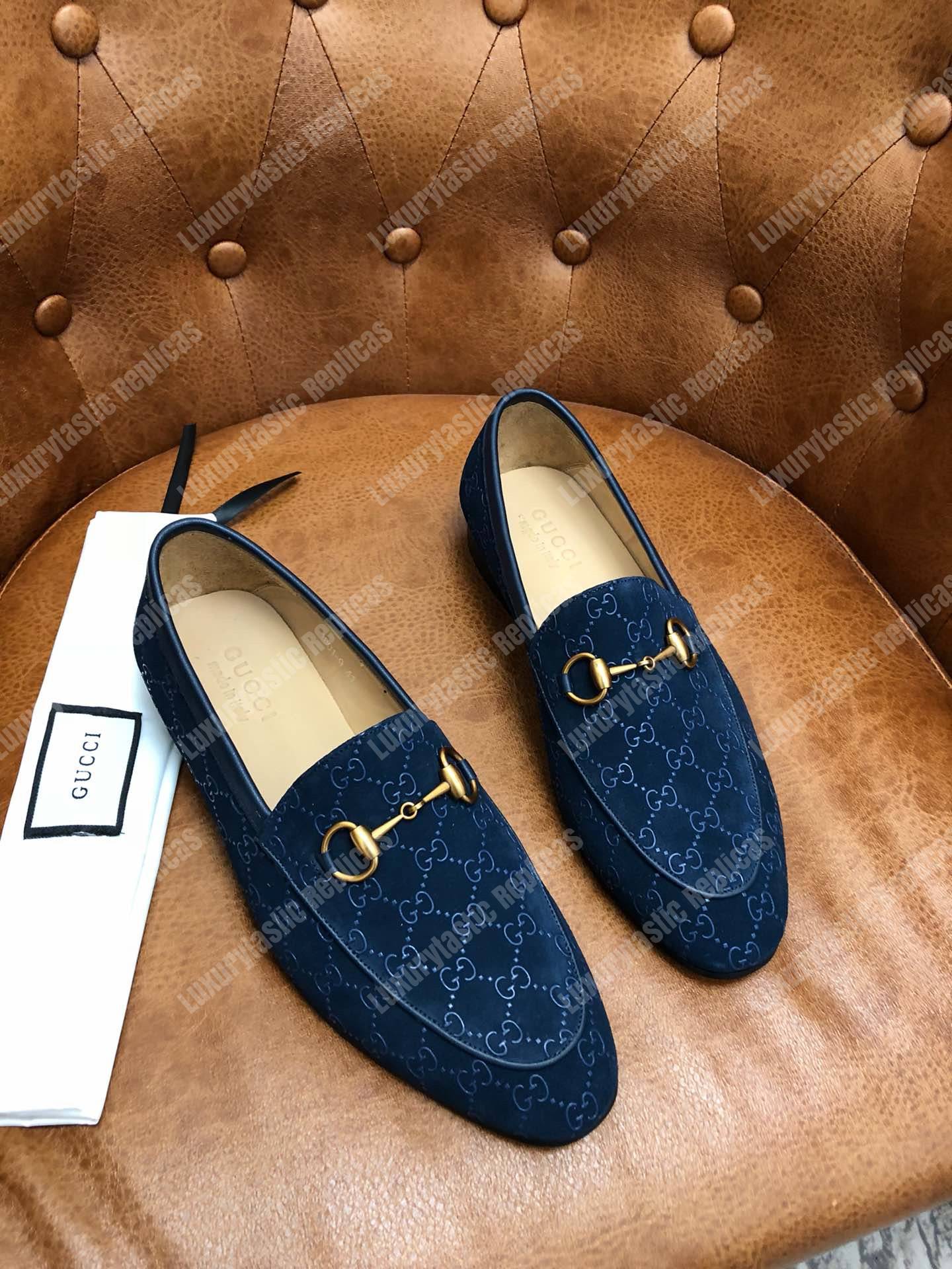 G*u*i jordaan gg velvet loafer blue