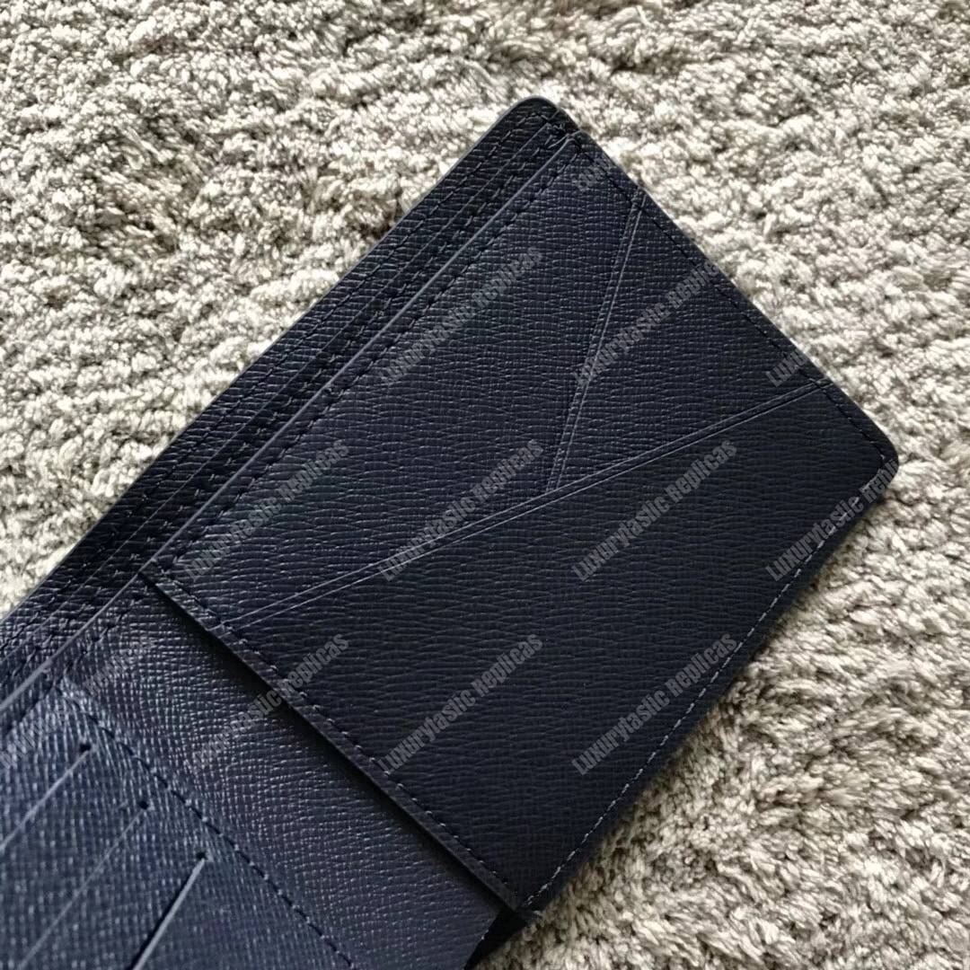 LV Multiple Wallet Epi Leather Bleu Azur Initial