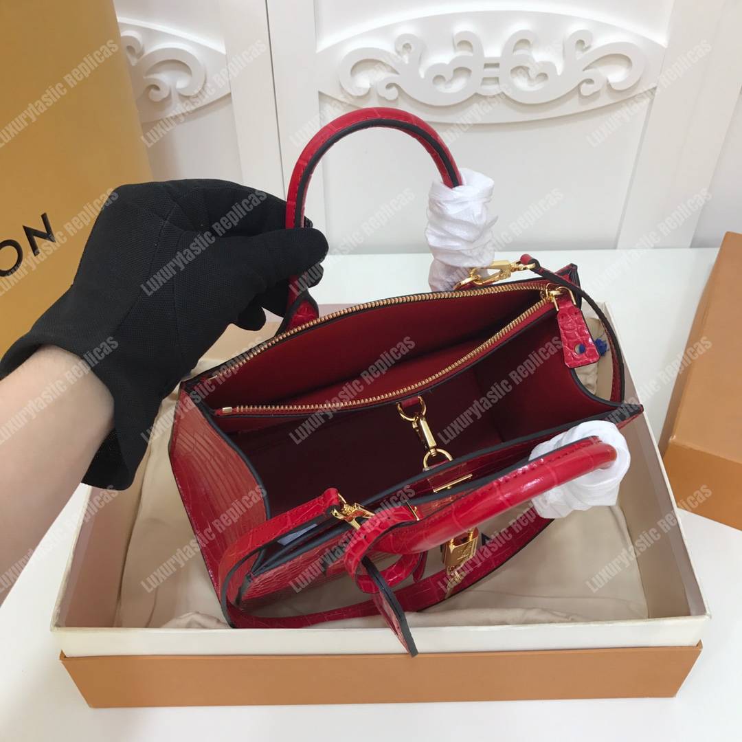 LV City Steamer PM Crocodilien Briliant Cerise