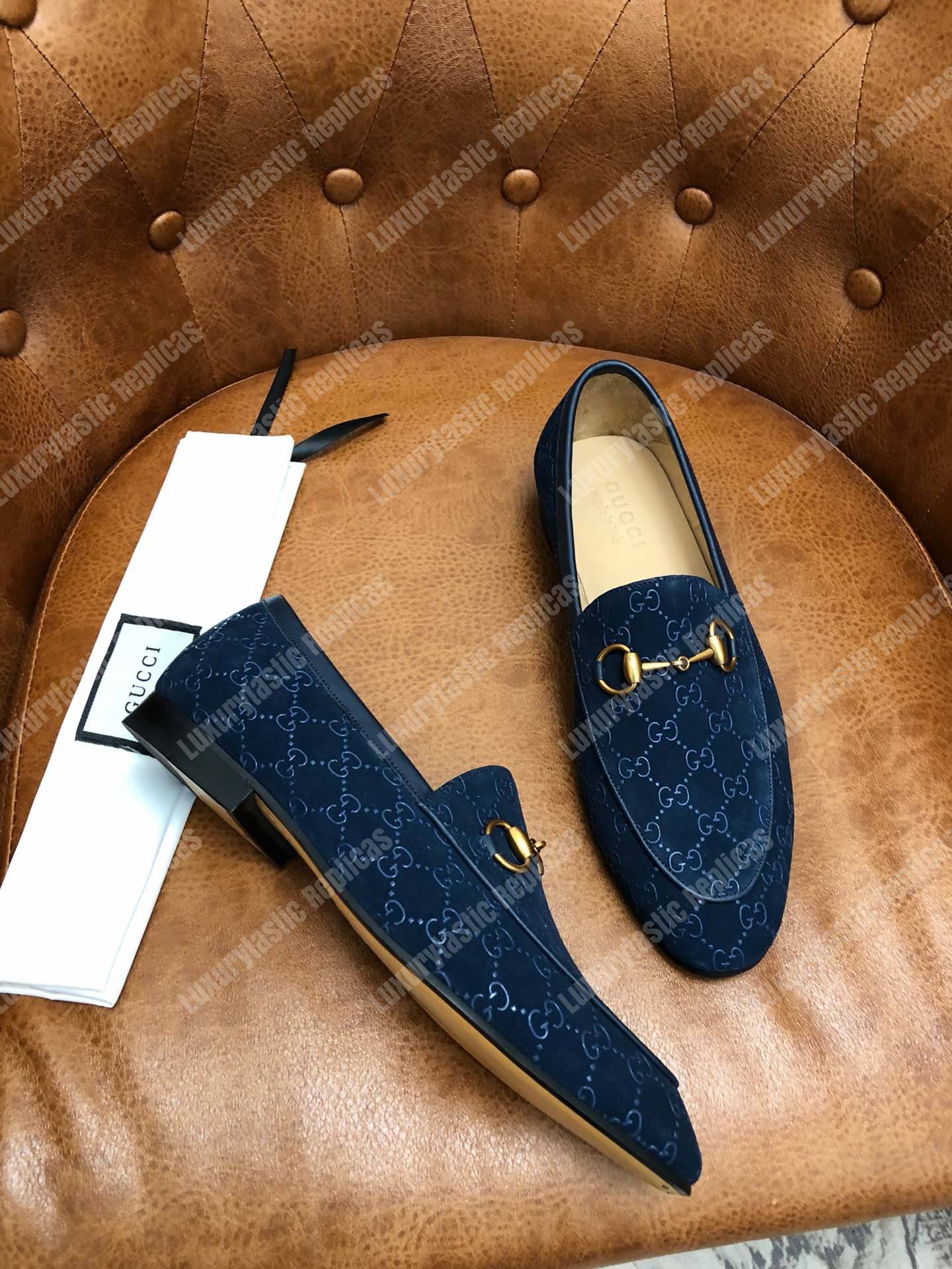 G*u*i jordaan gg velvet loafer blue