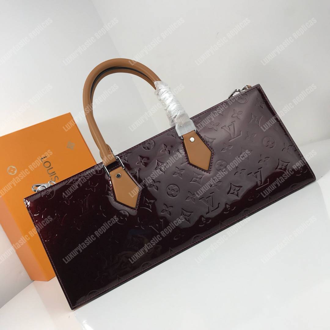 LV Monogram Vernis Sac Tricot Bag Amarante