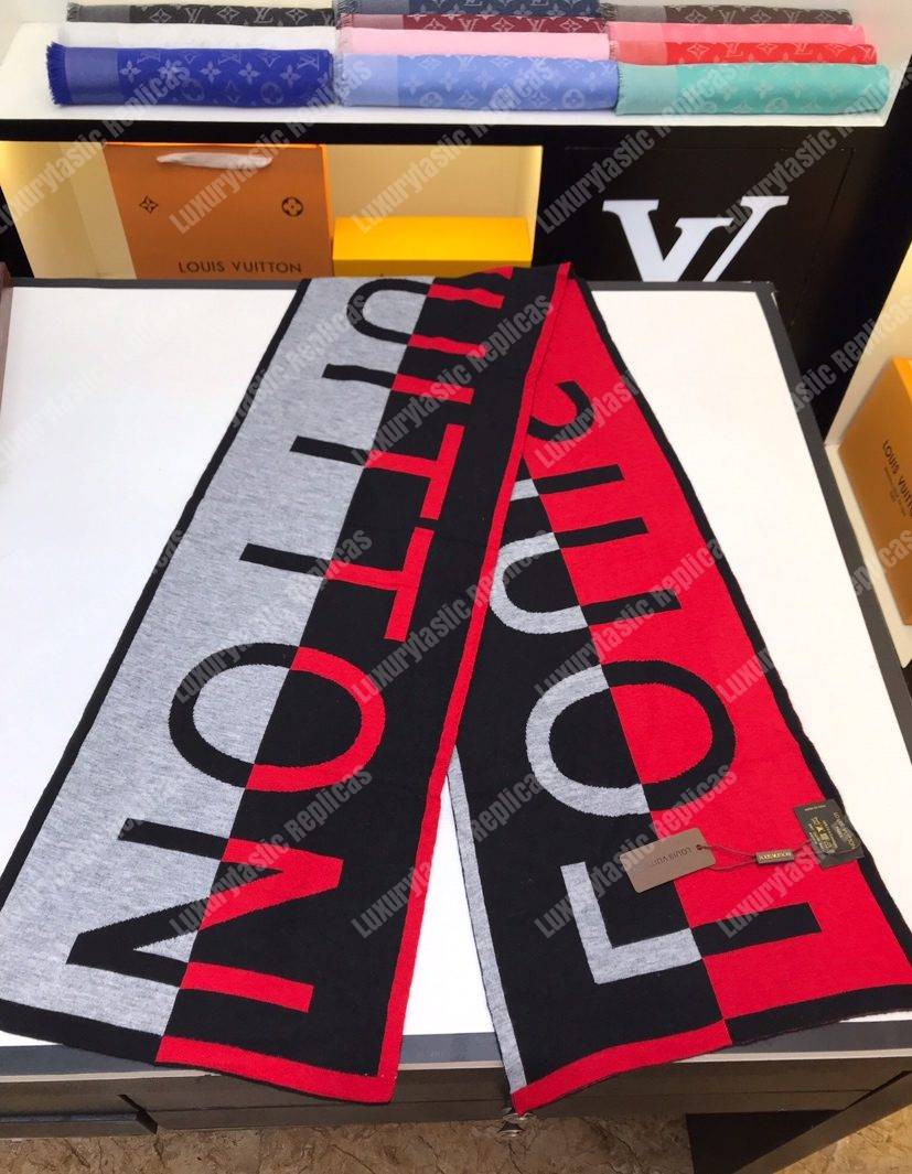 LV Horizon Scarf Rouge Bleu