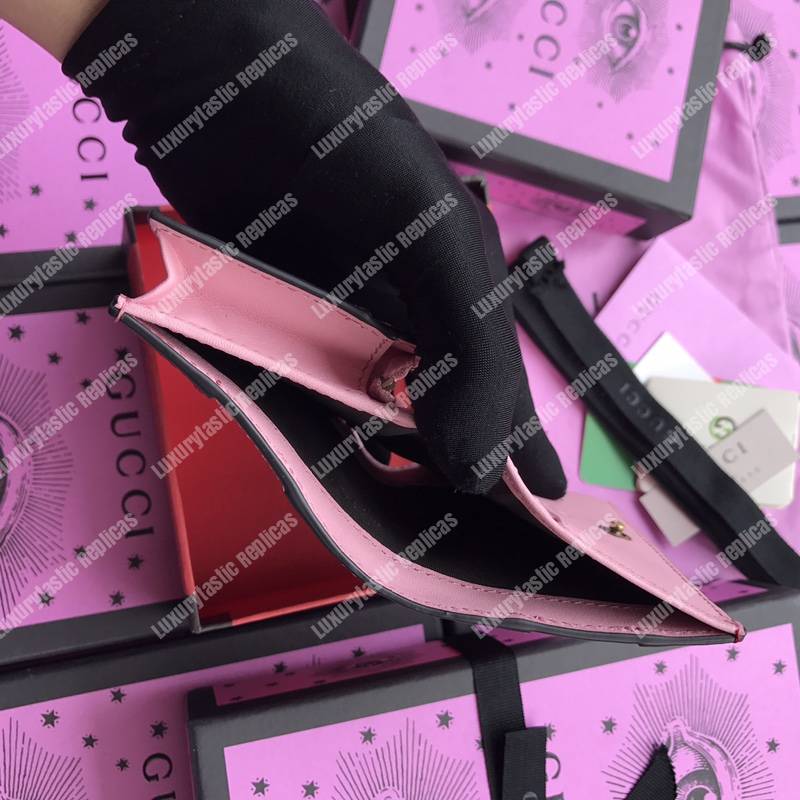 G*u*i queen margaret leather card case wallet white pink red