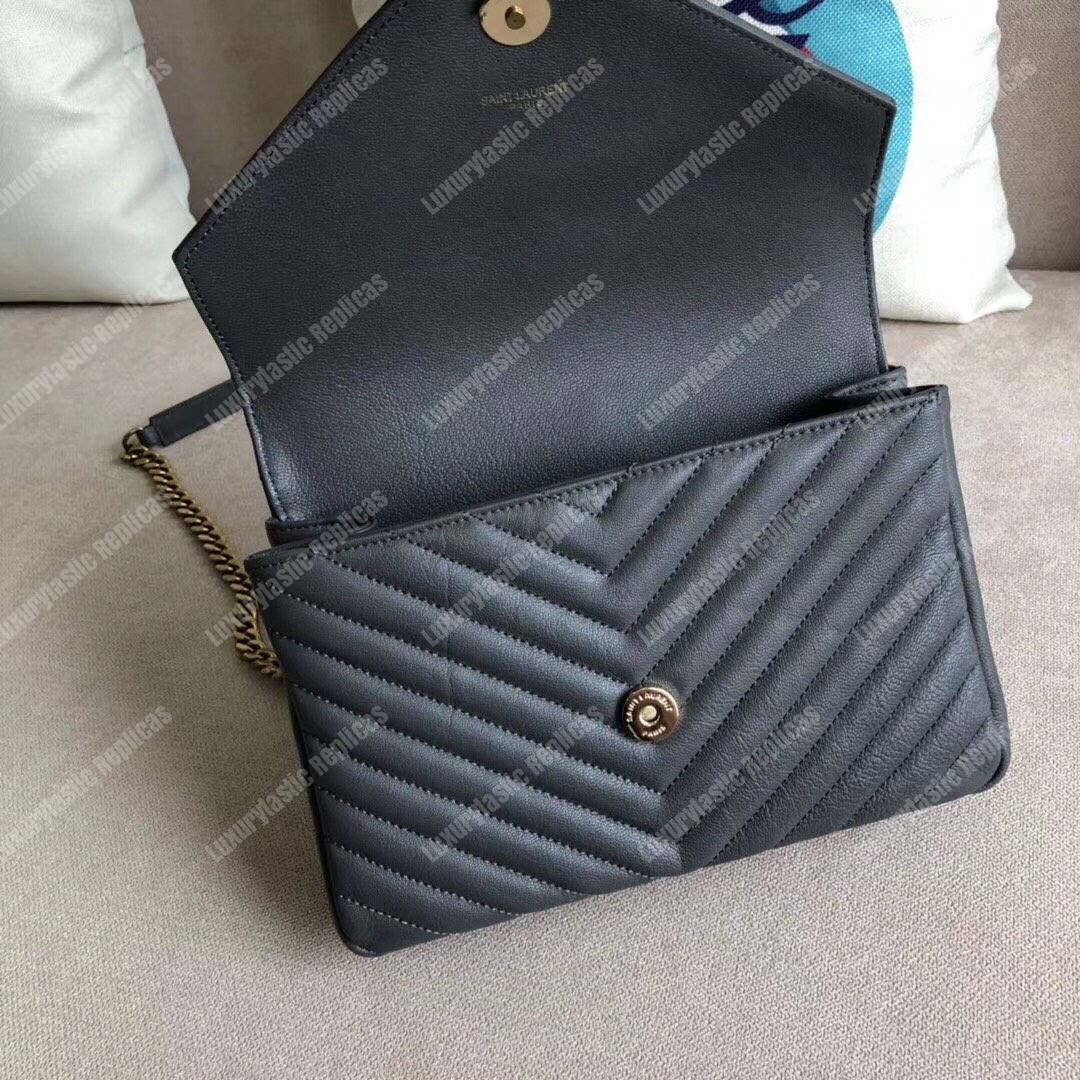 Saint Laurent Medium College Bag In Dark Anthracite