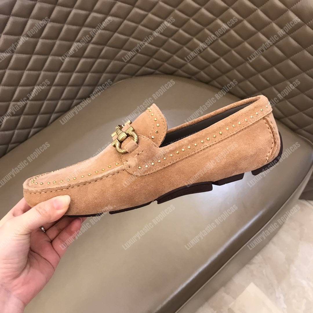 Salvatore Ferragamo Gancini Driving Shoe Baige