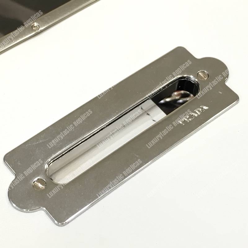 Pra*a cahier calf leather bag white