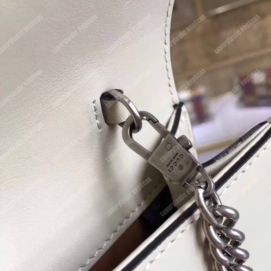 G*u*i lilith leather shoulder bag white