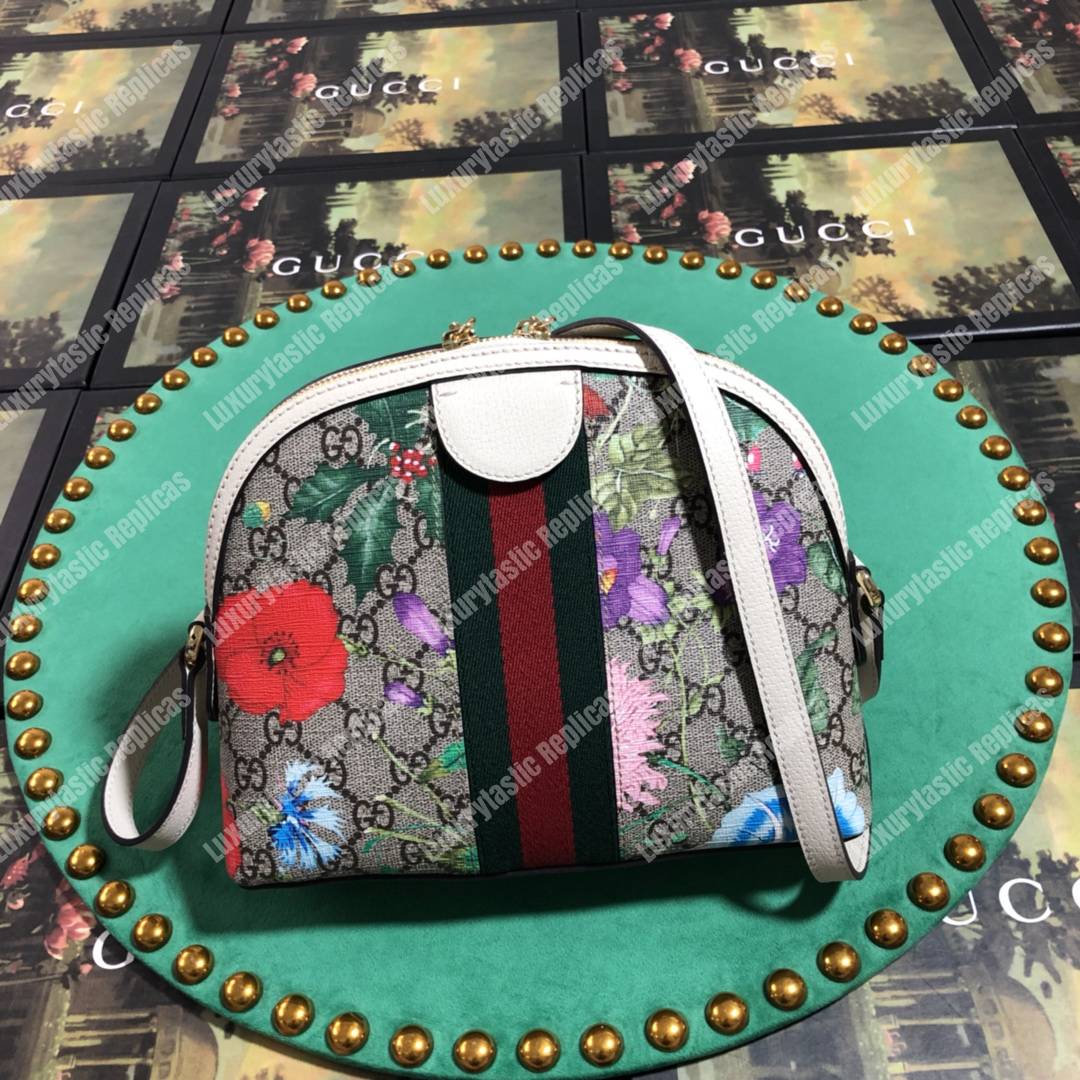 G*u*i ophidia gg flora small shoulder bag gg sup*e white