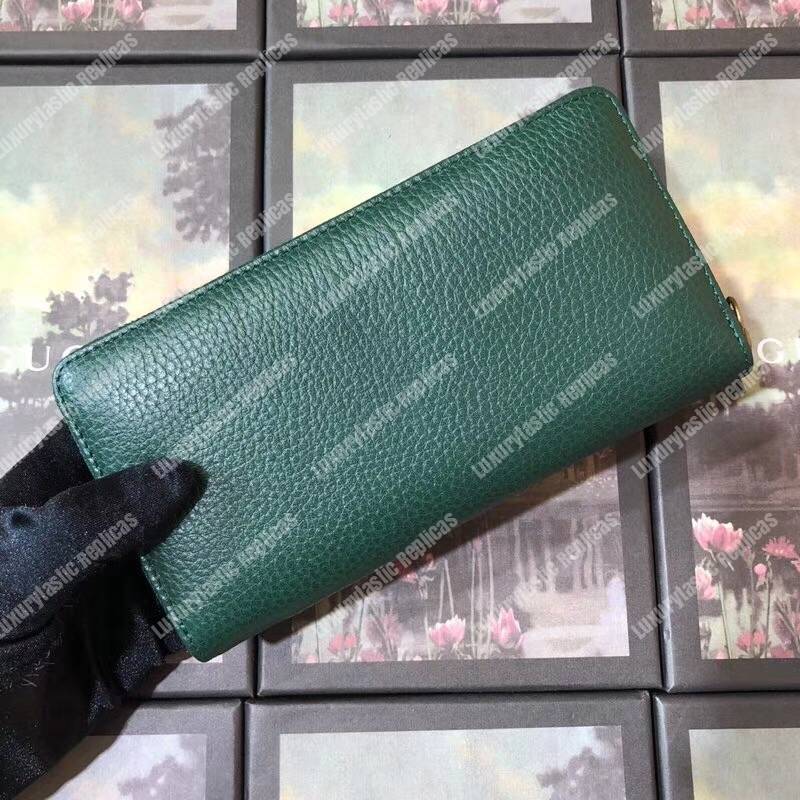G*u*i garden leather zip around wallet green with bat