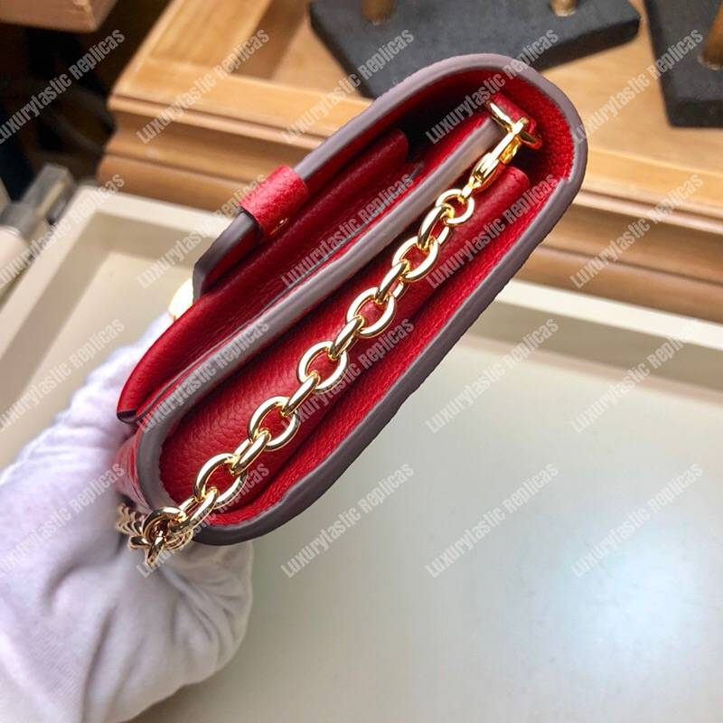 LV Vavin Chain Wallet Scarlet Red