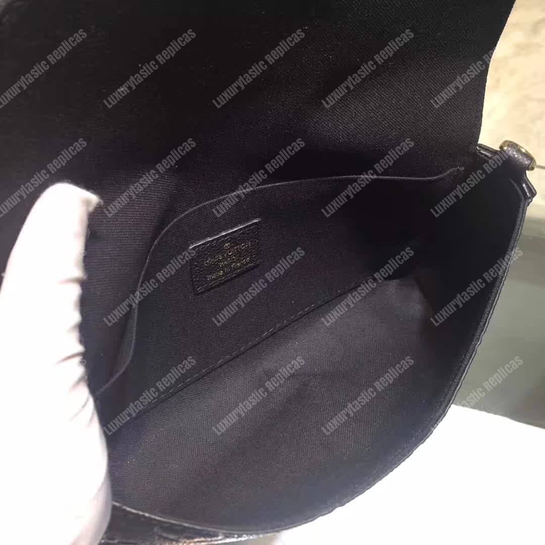 LV Pochette Felicie Bag Monogram Leather Noir