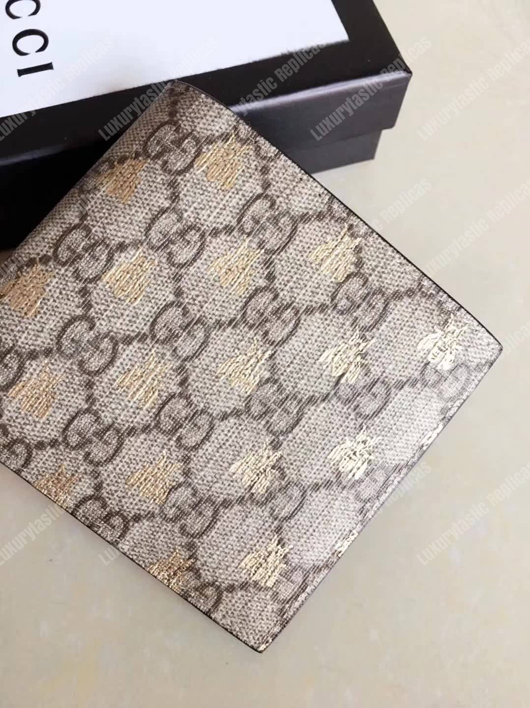 G*u*i gg sup*e bees wallet beige/ebony