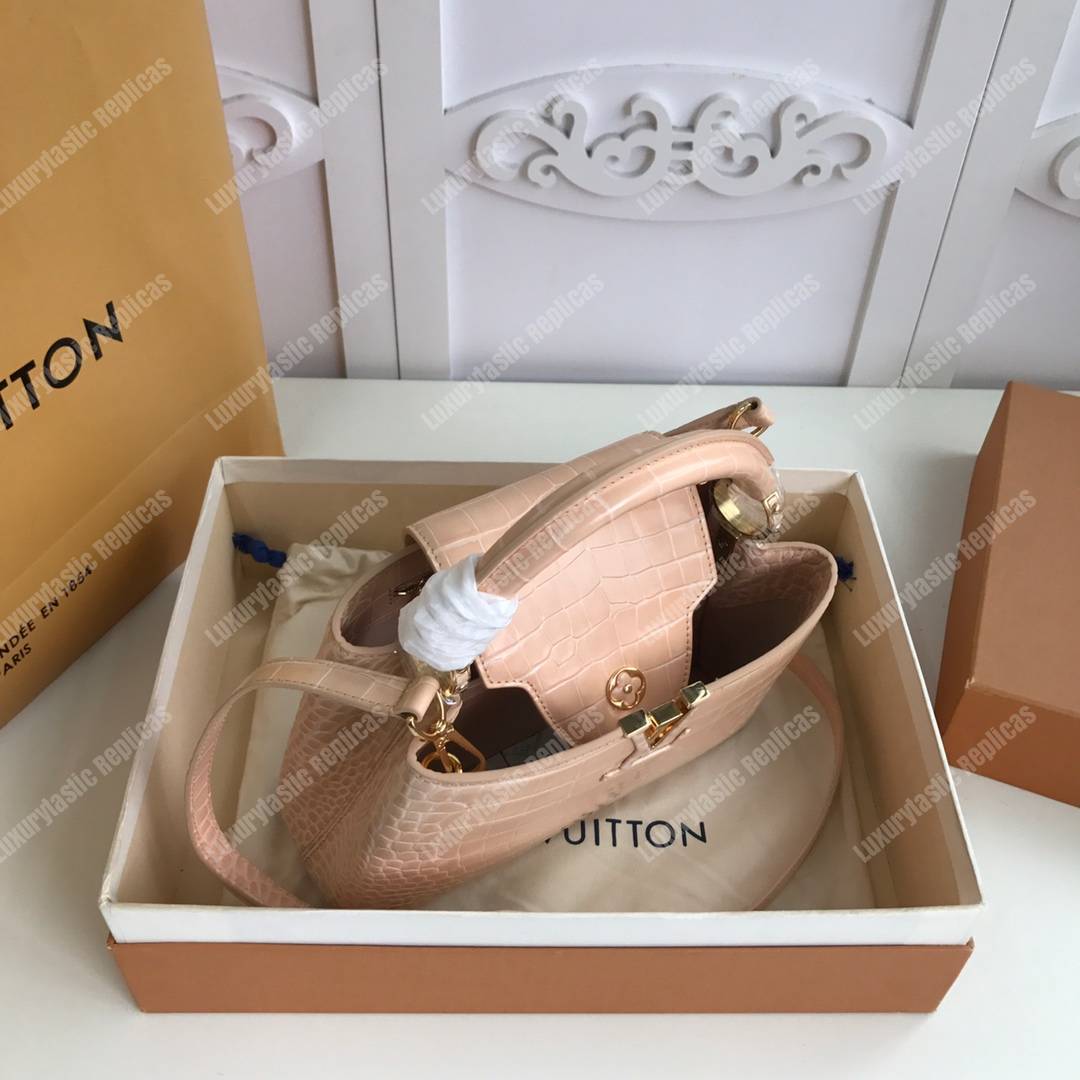 LV Capuccines BB Crocodilien Mat Dune