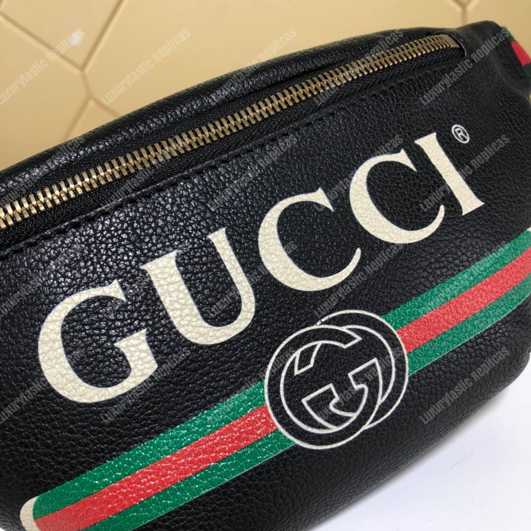 G*u*i print small belt bag black