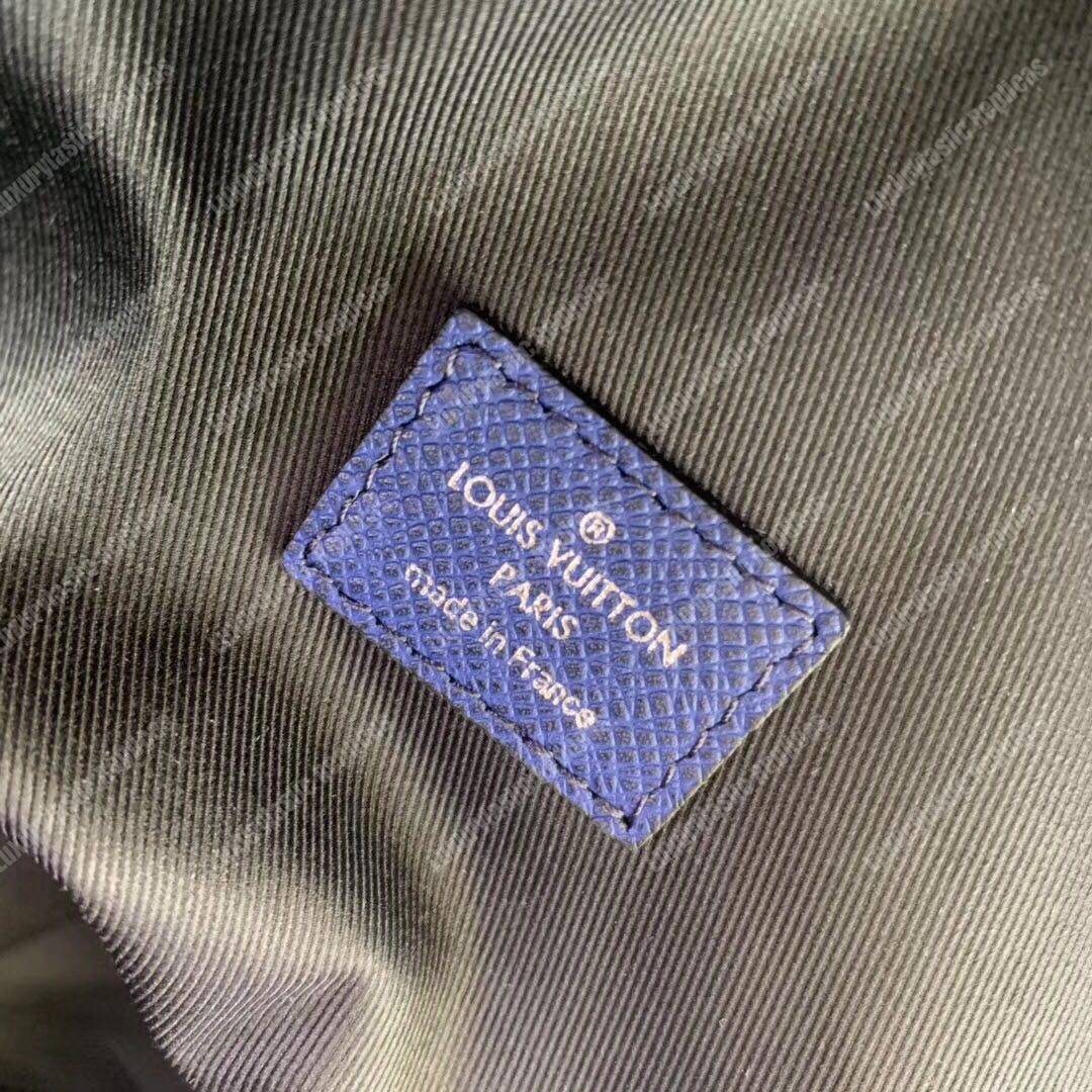 LV Discovery Backpack PM Taiga Leather Monogram Cobalt
