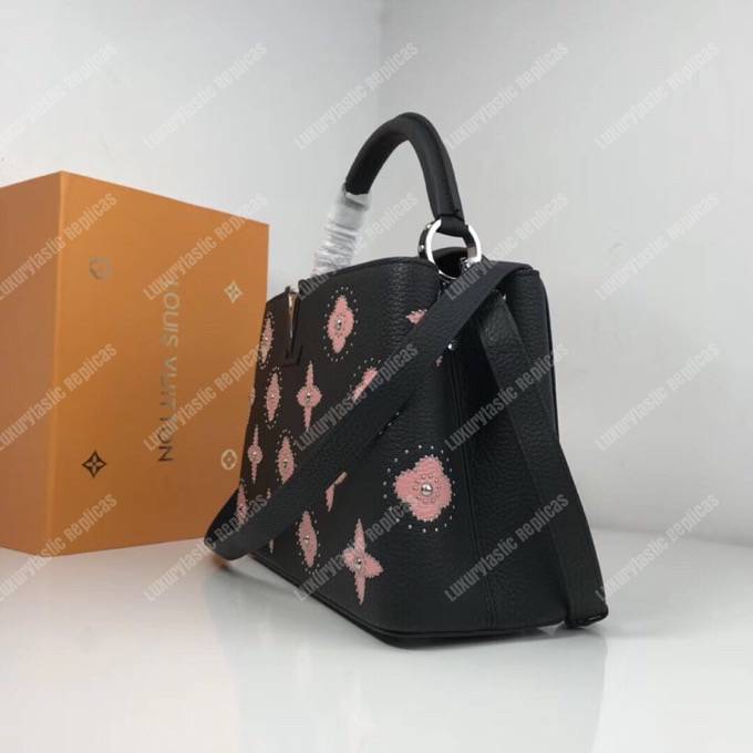 LV Capucines BB Taurillon Monogram Flowers Black