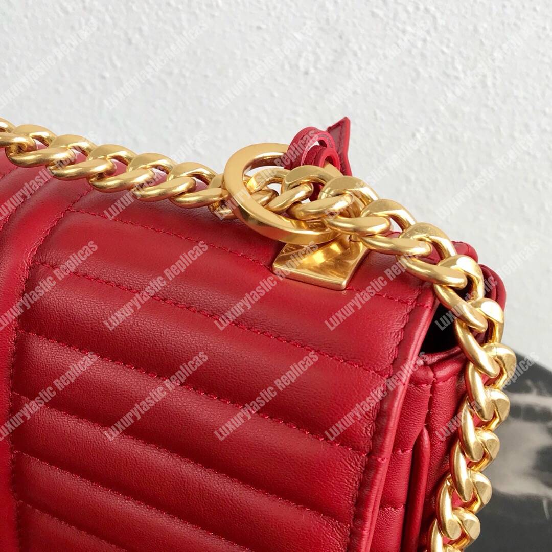 Pra*a diagramme medium leather bag red