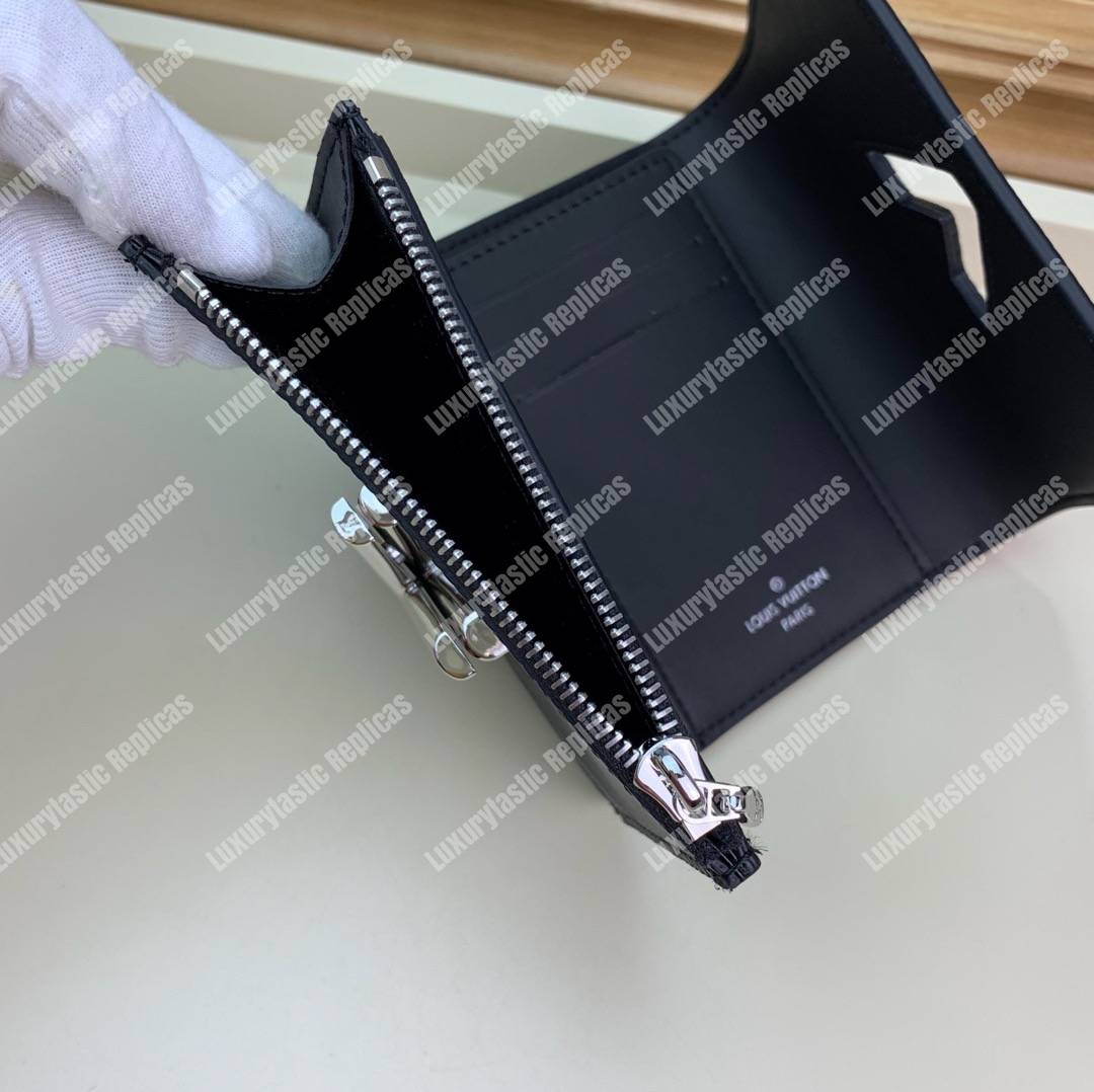 LV Twist Compact Wallet Epi Leather Monogram Noir Tan