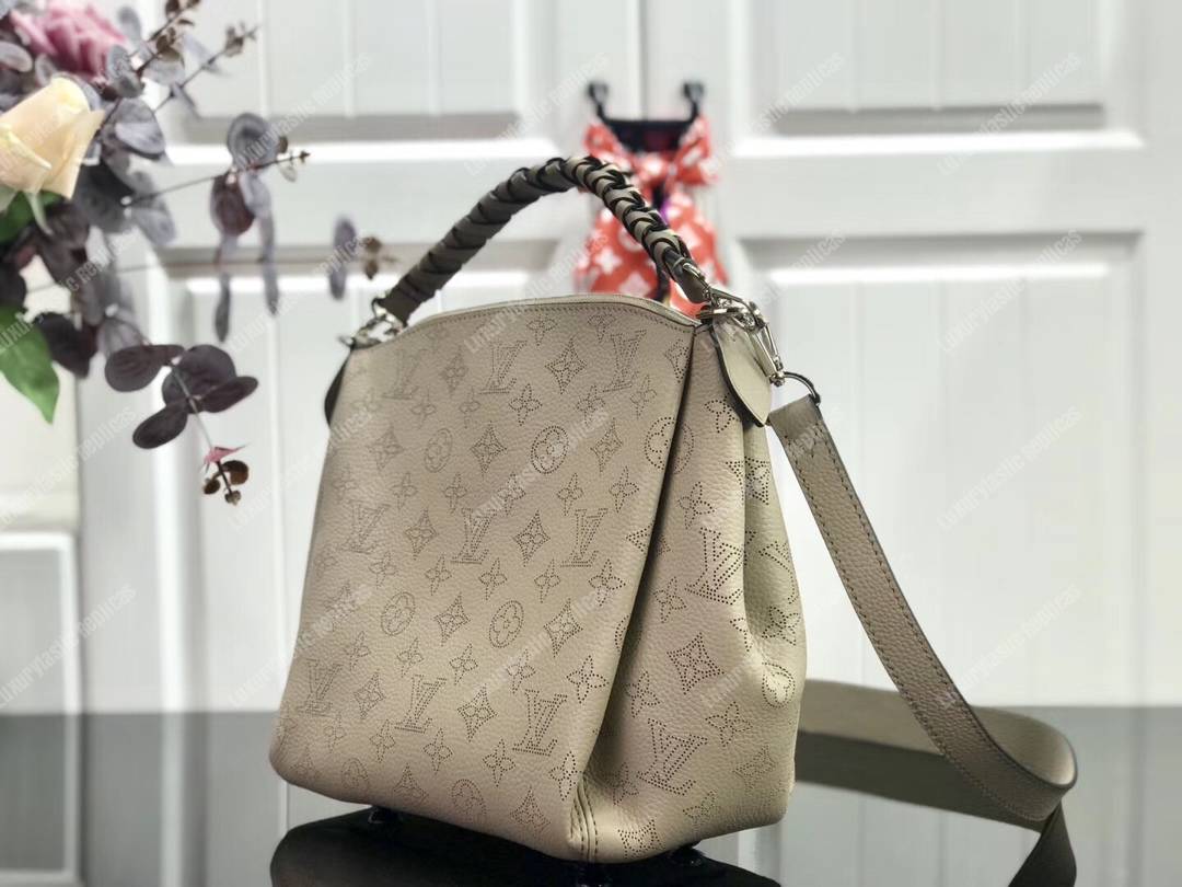 LV Babylone Chain BB Mahina Galet Gray Braided Handle