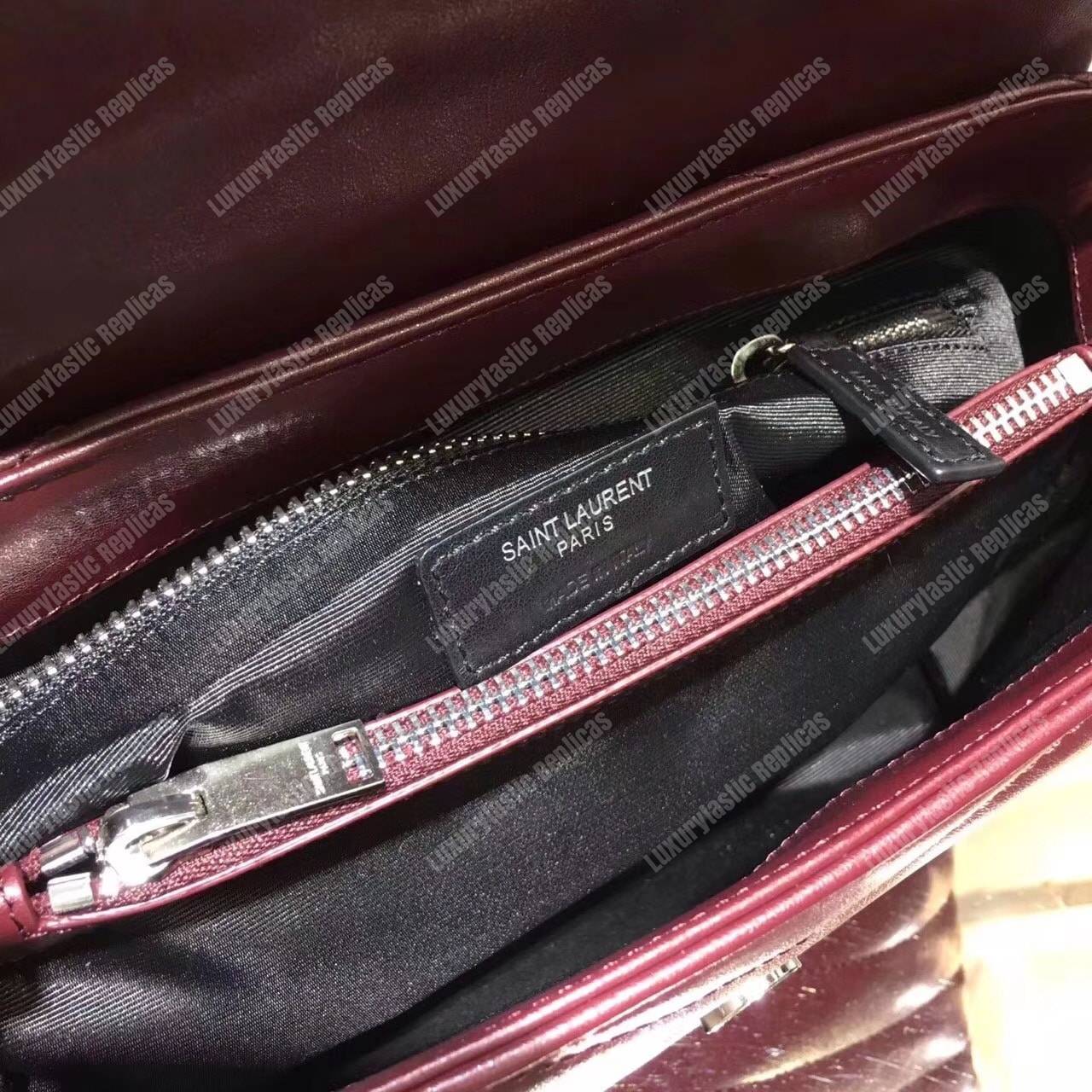 Saint Laurent Small Loulou Monogram Chain Bag Red Metallic