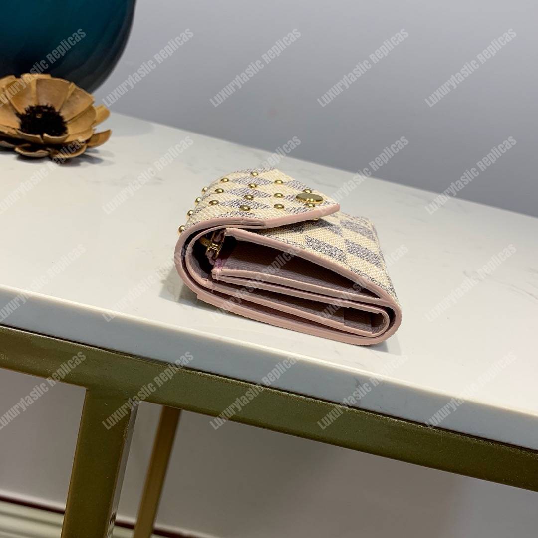 LV Zoe Wallet Damier Azur Rose Ballerine Pink