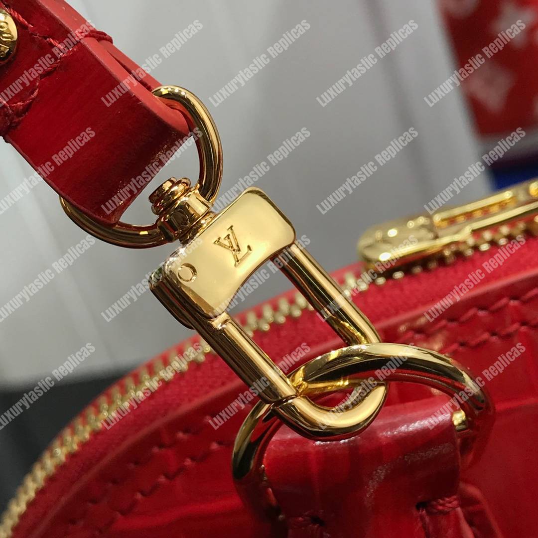 LV Alma BB Crocodilien Brillant Cerise