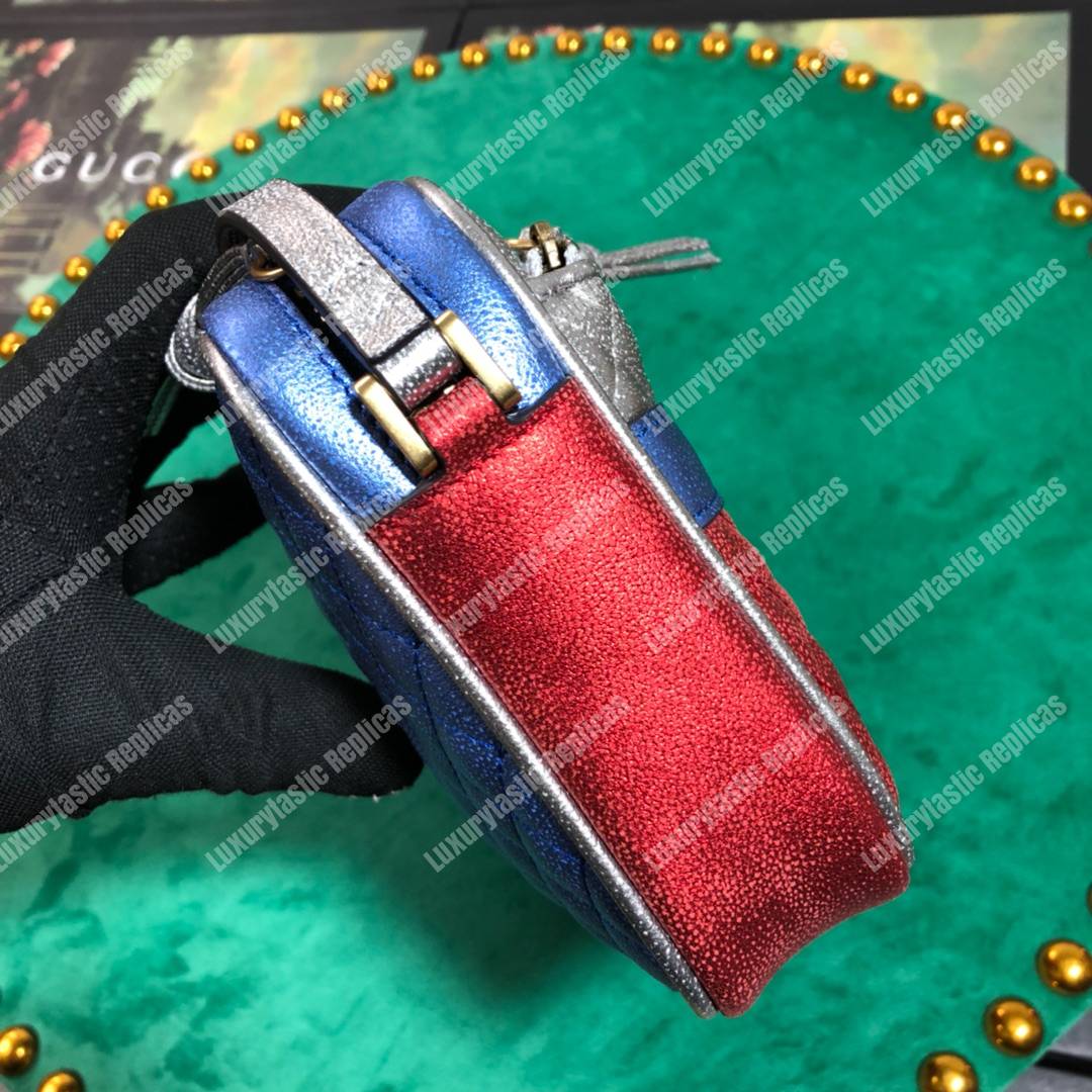 G*u*i zumi clutch metallic red/silver