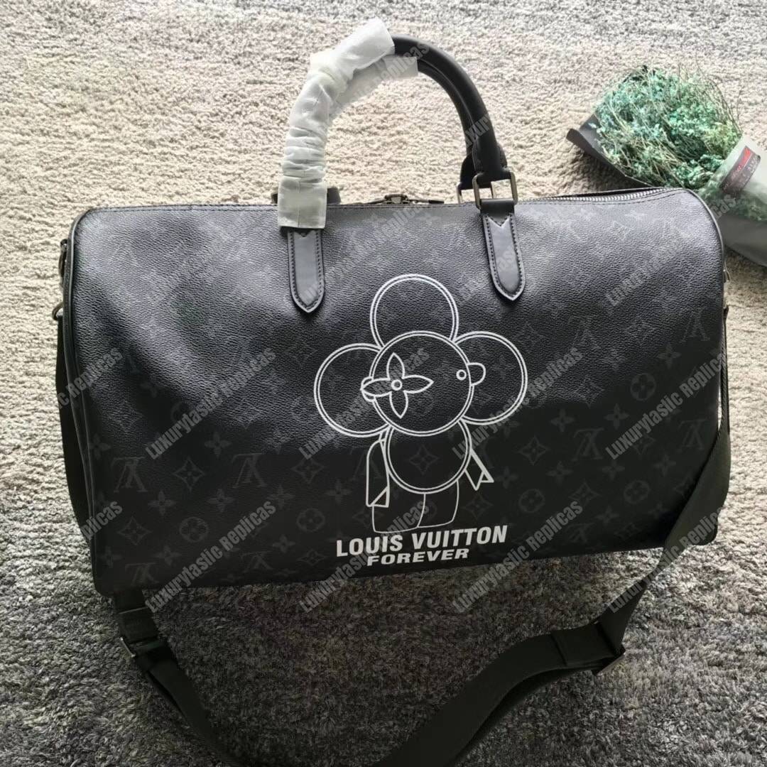 LV Keepall Bandouliere 45 Monogram Eclipse Canvas