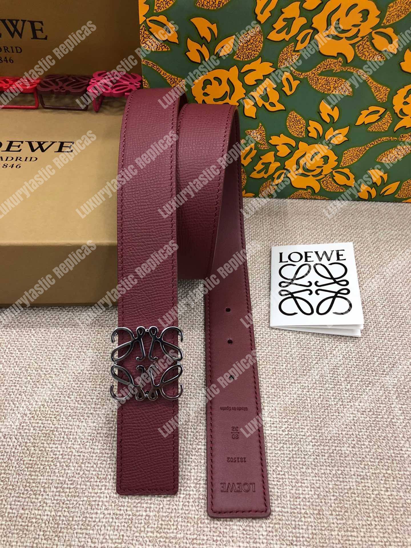 Loewe Anagram Belt 3.2Cm Maroon