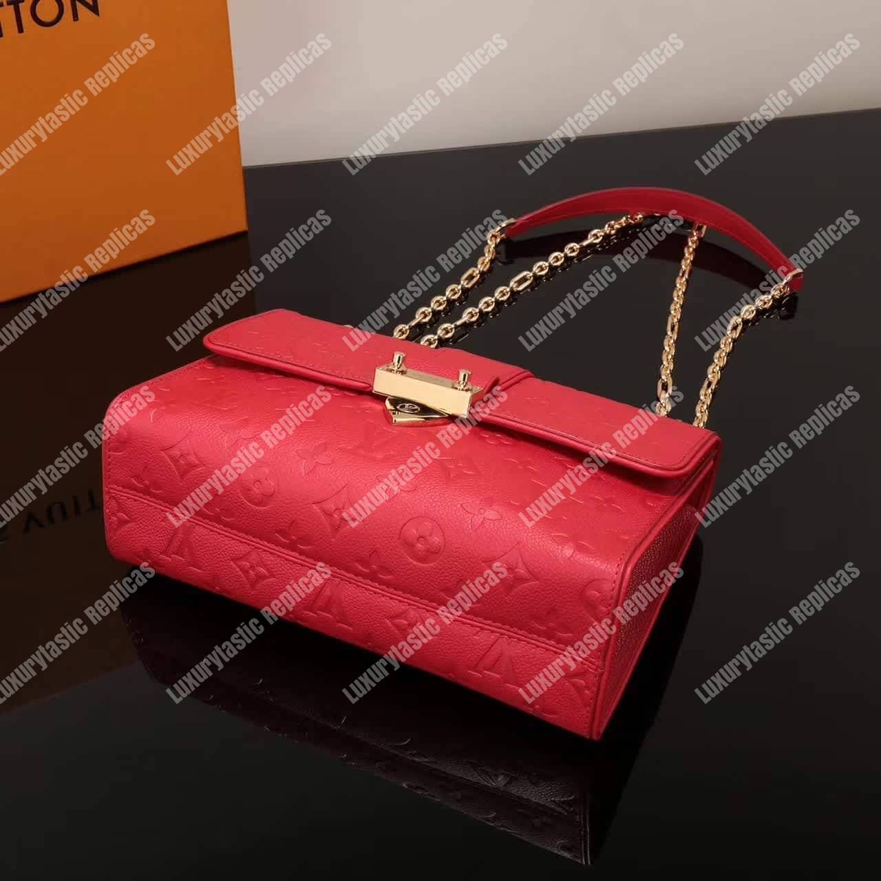 LV Saint Sulpice PM Monogram Empreinte Leather Cerise