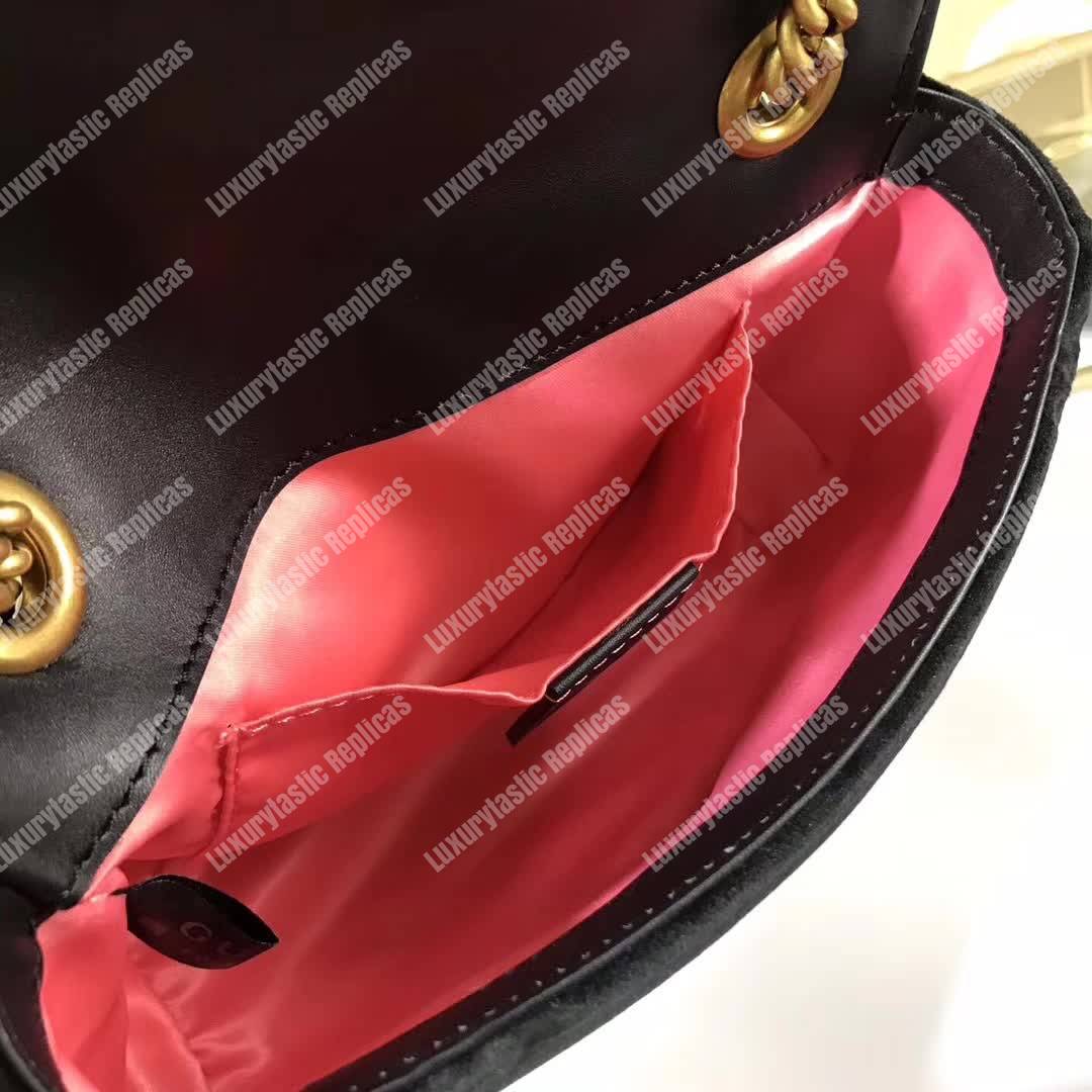 G*u*i gg marmont embroidered velvet mini bag ribbon