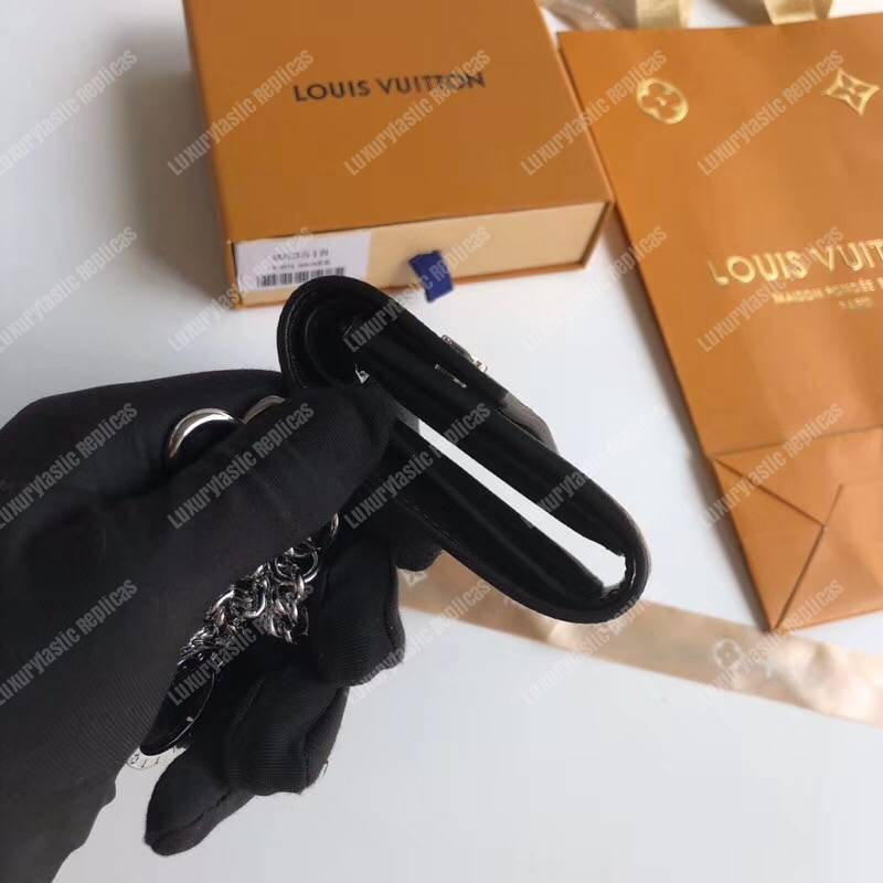 LV Rivets Chain Wallet Monogram Eclipse Canvas