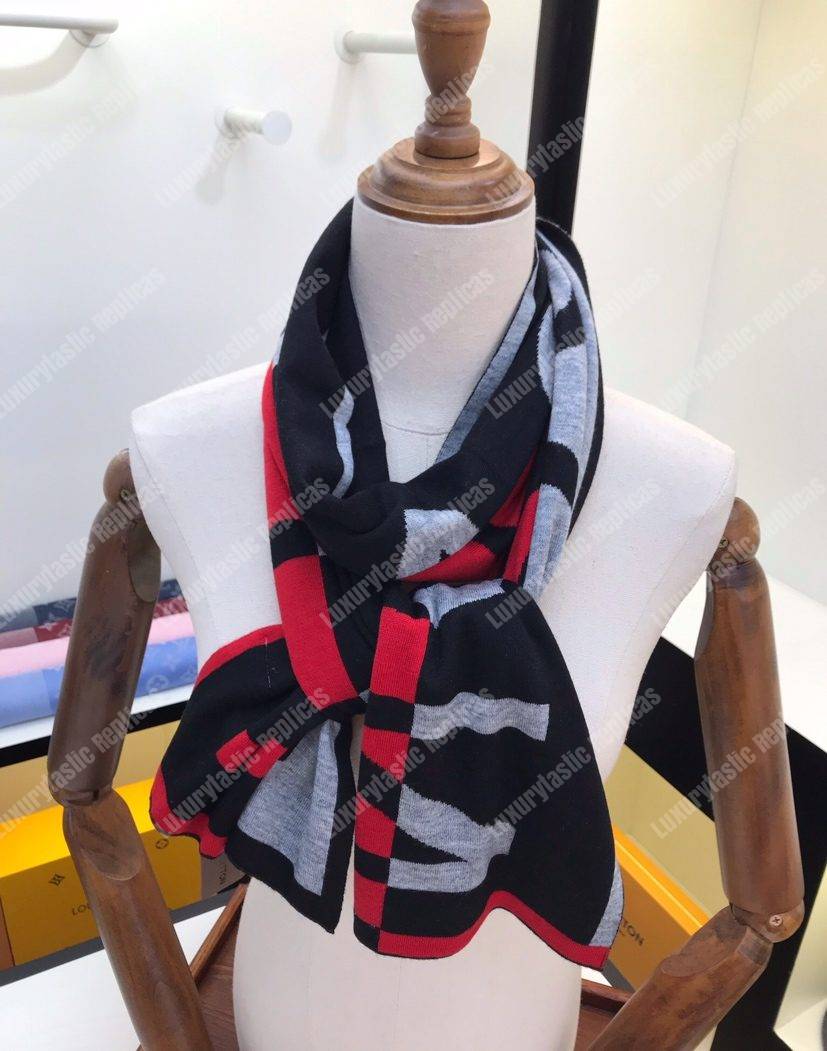 LV Horizon Scarf Rouge Bleu